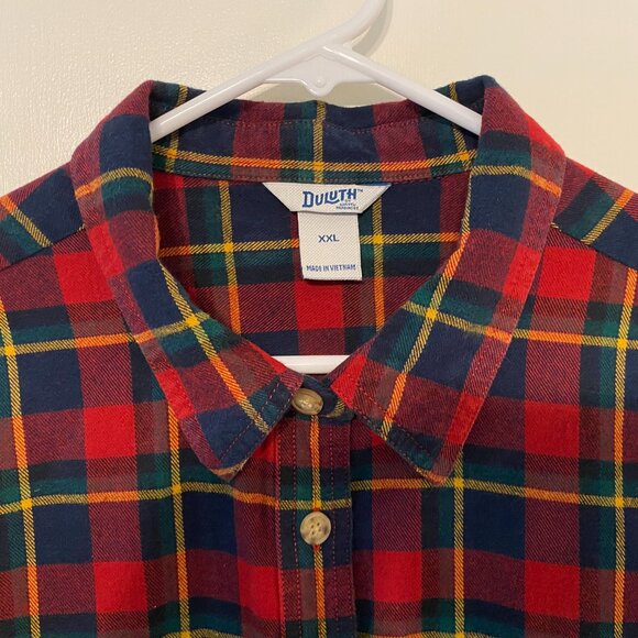 Duluth Trading Co Women's L/S Red Plaid Free Swinging Flannel Shirt Top: XXL/2XL - Picture 3 of 9